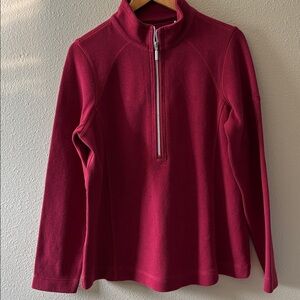 Tommy Bahama 1/4 Zip Pull-over Sweater XL Red Burgundy Long Sleeve Womens